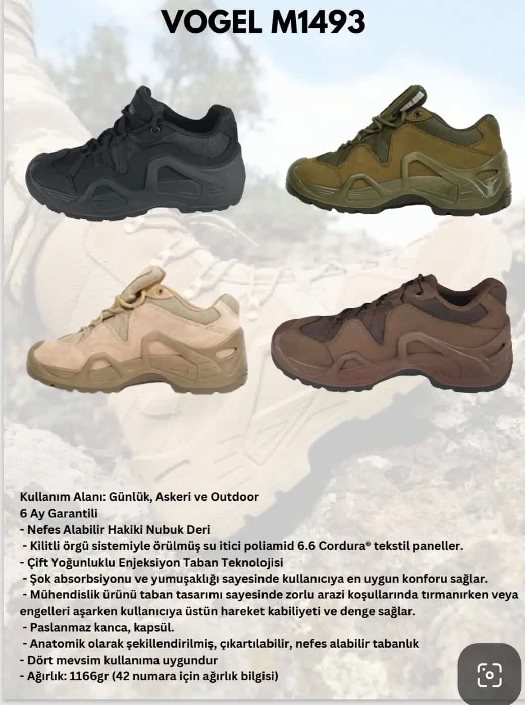 VOGEL%201493%20SİYAH%20OUTDOOR/TREKKİNG%20TAKTİKAL%20AYAKKABI